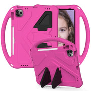 For iPad Air 11 2024 EVA Shockproof Tablet Case with Holder(RoseRed)
