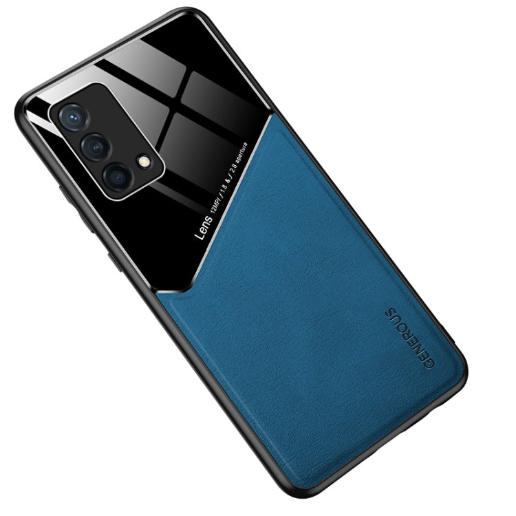 For OPPO K9 All-inclusive Leather Organic Glass Phone Case(Blue)