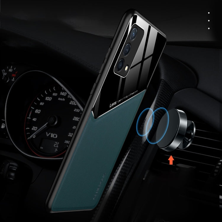 For OPPO K9 All-inclusive Leather Organic Glass Phone Case(Blue)