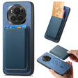 For Honor Magic6 Pro 5G Retro Magsafe Card Bag PU Back Cover Phone Case(Blue) - free shipping - PMC Jewellery - Order now!