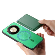 For Honor Magic6 Pro 5G Retro Magsafe Card Bag PU Back Cover Phone Case(Green)