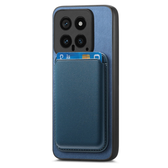 For Xiaomi Redmi K70 / K70 Pro 5G Retro Magsafe Card Bag PU Back Cover Phone Case(Blue)