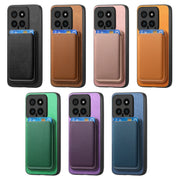 For Xiaomi Redmi K70 / K70 Pro 5G Retro Magsafe Card Bag PU Back Cover Phone Case(Blue)