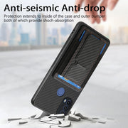 For Motorola Moto G 5G 2024 4G Carbon Fiber Fold Stand Elastic Card Bag Phone Case(Black)