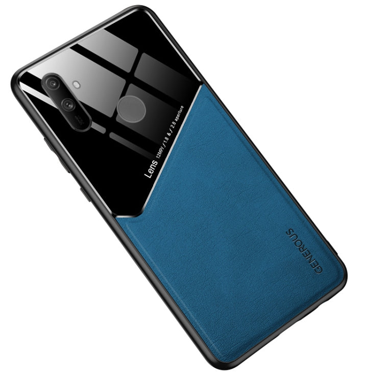 For Realme C33 All-inclusive Leather Organic Glass Phone Case(Blue)