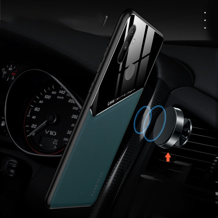 For Realme C33 All-inclusive Leather Organic Glass Phone Case(Blue)