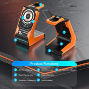 T21 3 in 1 Mecha Charger Mobile Phone Watch Earphone Desktop Wireless Charging Dock Station(Black)
