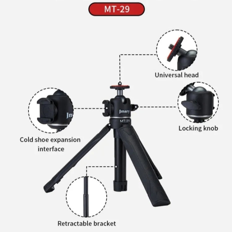 JMARY MT-29 Mini Extendable Live Streaming Desktop Tripod Selfie Stick Camera Phone Holder