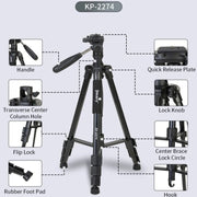 JMARY KP-2274 5-section Adjustable Monopod Multi-function Outdoor Photography Tripod
