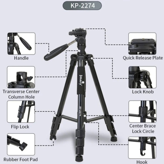 JMARY KP-2274 5-section Adjustable Monopod Multi-function Outdoor Photography Tripod