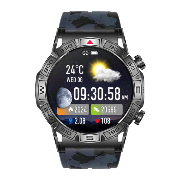 KC80 1.43 inch Color Screen Smart Watch, Support AI Voice Assistant / Bluetooth Call(Camouflage Black)