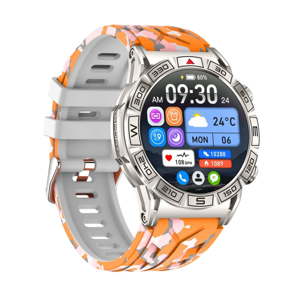 KC80 1.43 inch Color Screen Smart Watch, Support AI Voice Assistant / Bluetooth Call(Camouflage Orange)