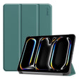 For iPad Pro 11 2024 ENKAY Tri-fold Custer Texture Platic Leather Smart Tablet Case(Dark Green) - free shipping - PMC TechLife - Order now!
