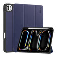 For iPad Pro 11 2024 ENKAY Tri-fold Custer Texture TPU Leather Smart Tablet Case with Pen Slot(Dark Blue) - free shipping - PMC TechLife - Order now!