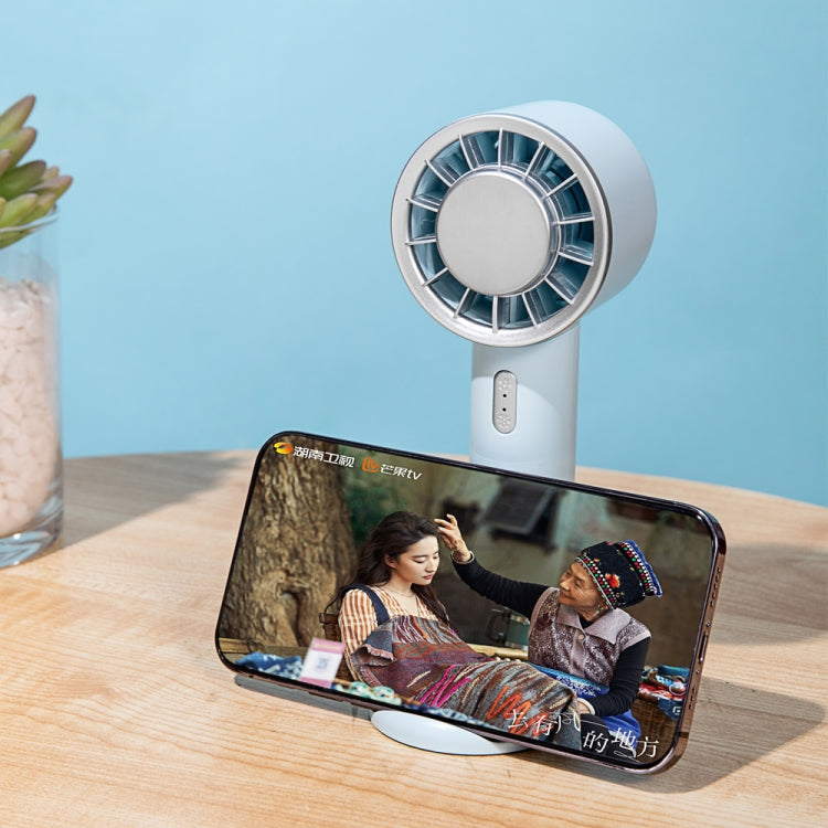 WX-633 Summer Handheld Fan 3 Speeds Semiconductor Cold Compress Desk Fan(White)