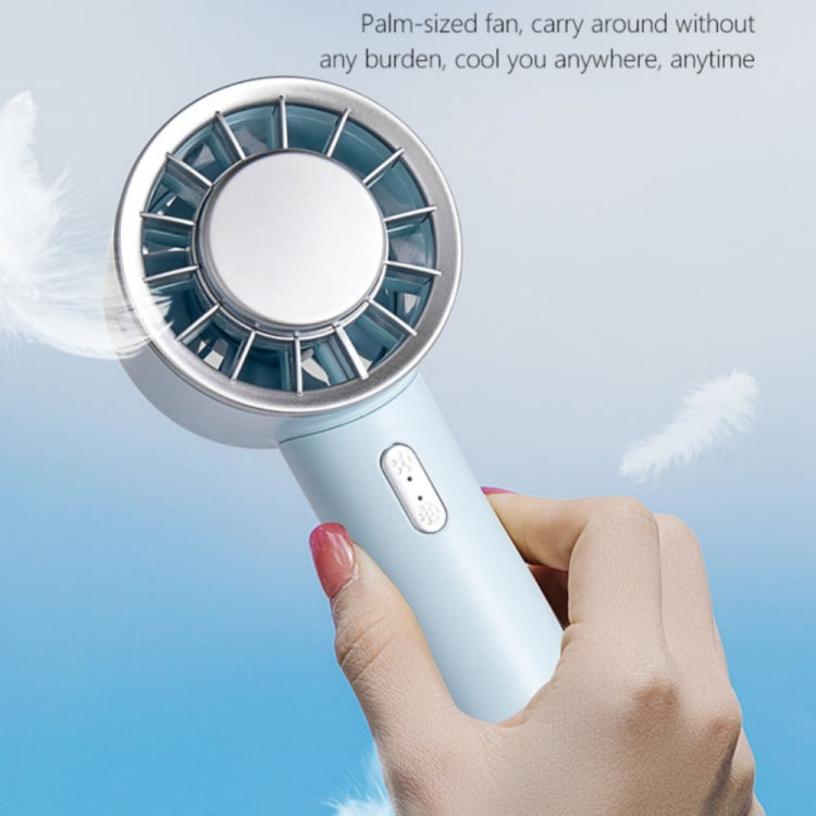 WX-633 Summer Handheld Fan 3 Speeds Semiconductor Cold Compress Desk Fan(Navy Blue)