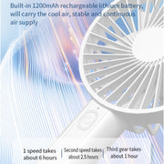 F35 With Hanging Hole Rechargeable Cooling Fan Powerful Handheld Fan 1200mAh Desk Fan(Pink)