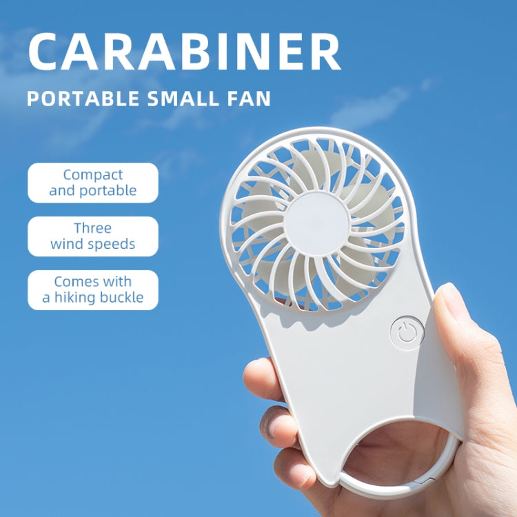 F12 3 Wind Speed Outdoor Summer Cooling Fan Hanging Buckle Mini Handheld Fan(White)