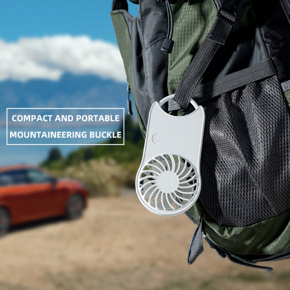 F12 3 Wind Speed Outdoor Summer Cooling Fan Hanging Buckle Mini Handheld Fan(Pink)