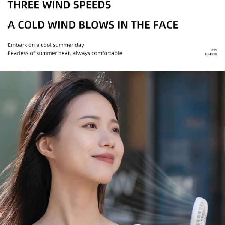 F12 3 Wind Speed Outdoor Summer Cooling Fan Hanging Buckle Mini Handheld Fan(White)