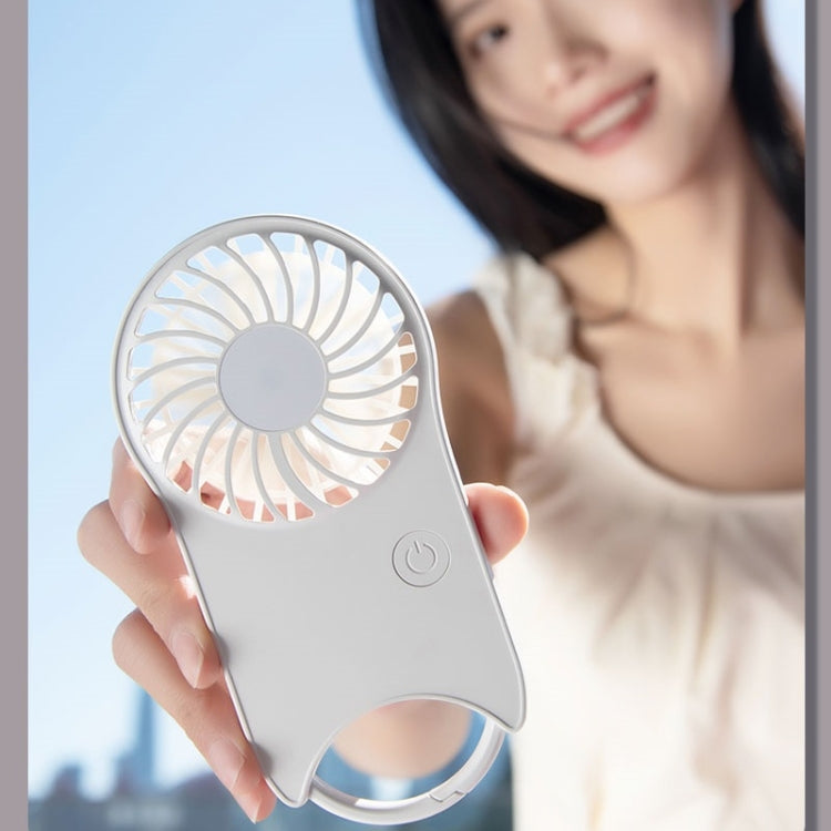 F12 3 Wind Speed Outdoor Summer Cooling Fan Hanging Buckle Mini Handheld Fan(White)