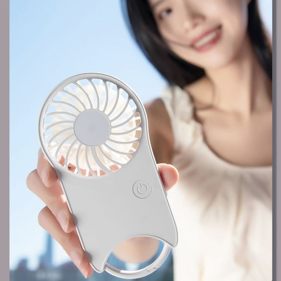 F12 3 Wind Speed Outdoor Summer Cooling Fan Hanging Buckle Mini Handheld Fan(White)