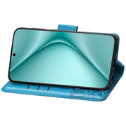For Huawei Pura 70 Butterfly Love Flower Embossed Leather Phone Case(Blue)