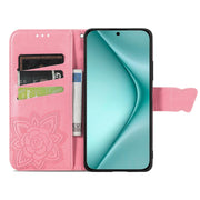 For Huawei Pura 70 Butterfly Love Flower Embossed Leather Phone Case(Pink)