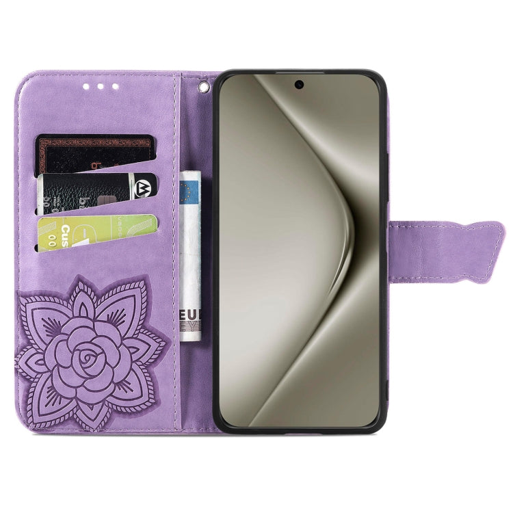 For Huawei Pura 70 Ultra Butterfly Love Flower Embossed Leather Phone Case(Lavender)