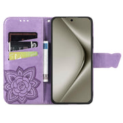 For Huawei Pura 70 Ultra Butterfly Love Flower Embossed Leather Phone Case(Lavender)