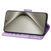 For Huawei Pura 70 Ultra Butterfly Love Flower Embossed Leather Phone Case(Lavender)