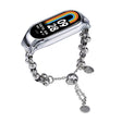 For Xiaomi Mi Band 8 Beaded Bracelet Metal Watch Band(Silver+Dual Bead) - free shipping - PMC TechLife - Order now!