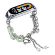 For Xiaomi Mi Band 8 Crystal Beaded Onyx Watch Band(Silver+Jade Donut) - free shipping - PMC TechLife - Order now!