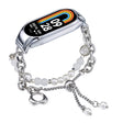 For Xiaomi Mi Band 8 Crystal Beaded Onyx Watch Band(Silver+White Pearl) - free shipping - PMC TechLife - Order now!