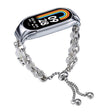 For Xiaomi Mi Band 8 Crystal Beaded Onyx Watch Band(Silver+Leopard Head) - free shipping - PMC TechLife - Order now!
