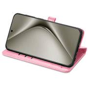 For Huawei Pura 70 Ultra Cat and Dog Embossed Leather Phone Case(Pink)