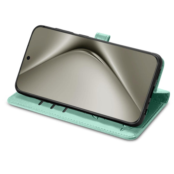 For Huawei Pura 70 Ultra Cat and Dog Embossed Leather Phone Case(Green)