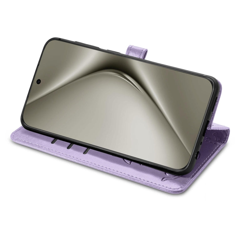 For Huawei Pura 70 Ultra Cat and Dog Embossed Leather Phone Case(Purple)