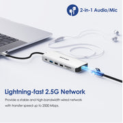 WAVLINK UMD306 12 in 1 Dual 8K Triple Monitor Multiport Adapter