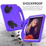 For iPad Air 11 2025 / 2024 Children EVA Shockproof Tablet Case with Thumb Bracket(Purple)