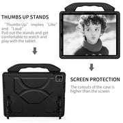 For iPad Pro 13 2024 Children EVA Shockproof Tablet Case with Thumb Bracket(Black)