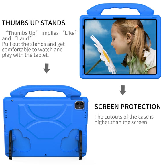 For iPad Pro 13 2024 Children EVA Shockproof Tablet Case with Thumb Bracket(Blue)