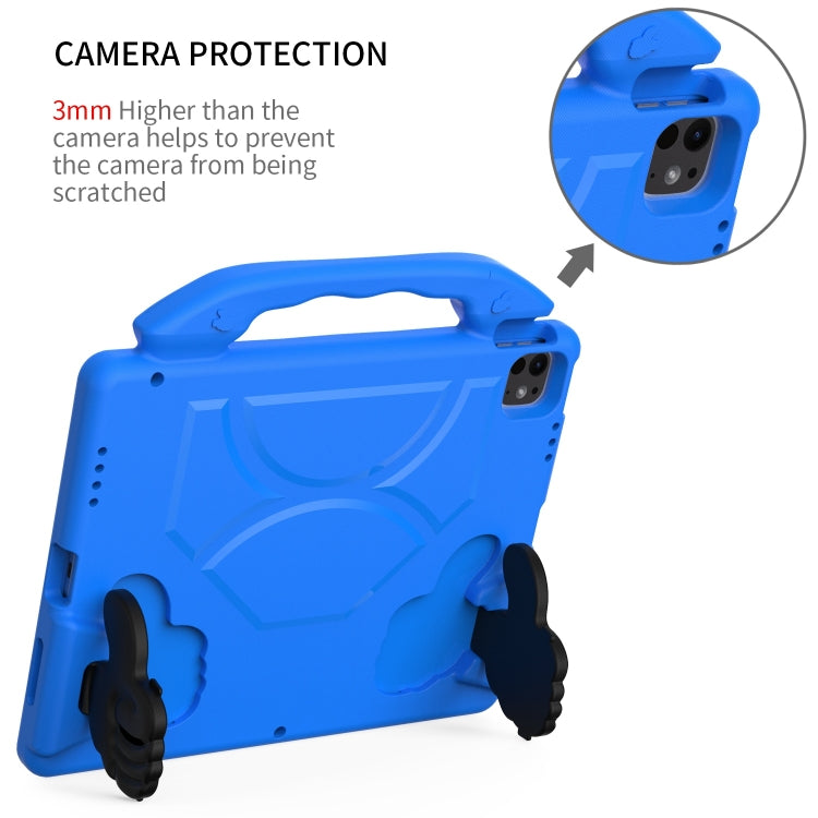 For iPad Pro 13 2024 Children EVA Shockproof Tablet Case with Thumb Bracket(Blue)