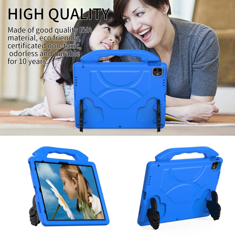 For iPad Pro 13 2024 Children EVA Shockproof Tablet Case with Thumb Bracket(Blue)