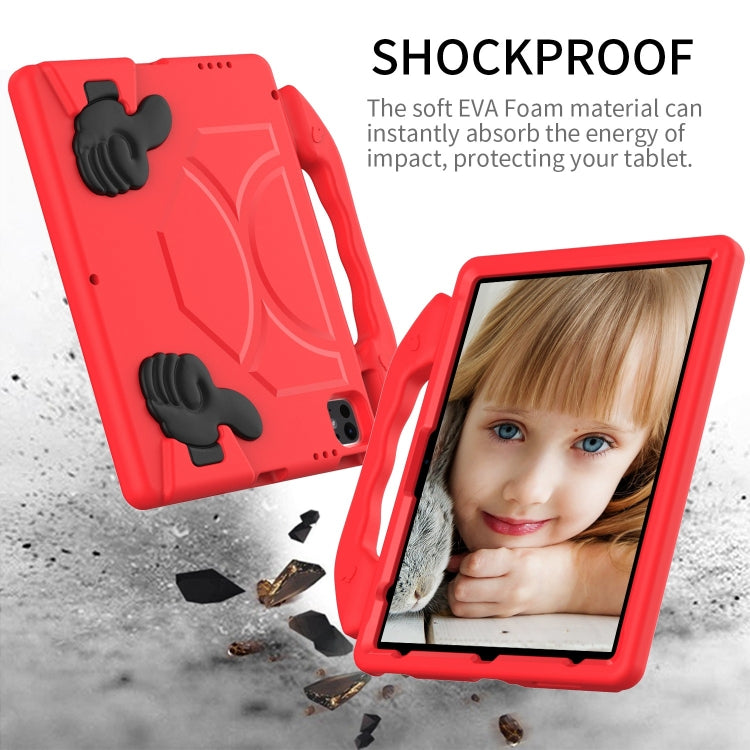 For iPad Pro 13 2024 Children EVA Shockproof Tablet Case with Thumb Bracket(Red)