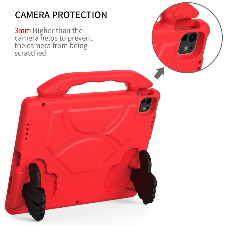 For iPad Pro 13 2024 Children EVA Shockproof Tablet Case with Thumb Bracket(Red)