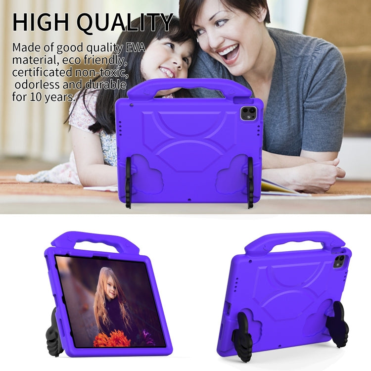 For iPad Pro 13 2024 Children EVA Shockproof Tablet Case with Thumb Bracket(Purple)