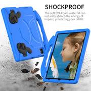 For iPad Air 13 2025 / 2024 Children EVA Shockproof Tablet Case with Thumb Bracket(Blue)