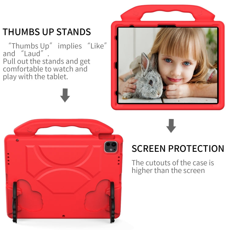 For iPad Air 13 2025 / 2024 Children EVA Shockproof Tablet Case with Thumb Bracket(Red)
