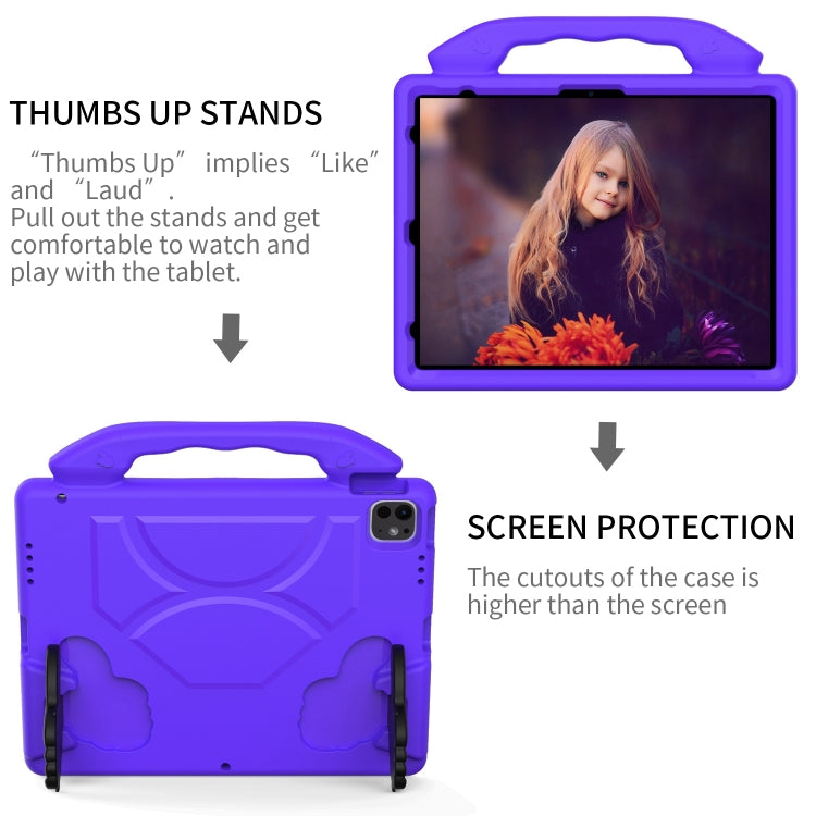 For iPad Air 13 2025 / 2024 Children EVA Shockproof Tablet Case with Thumb Bracket(Purple)